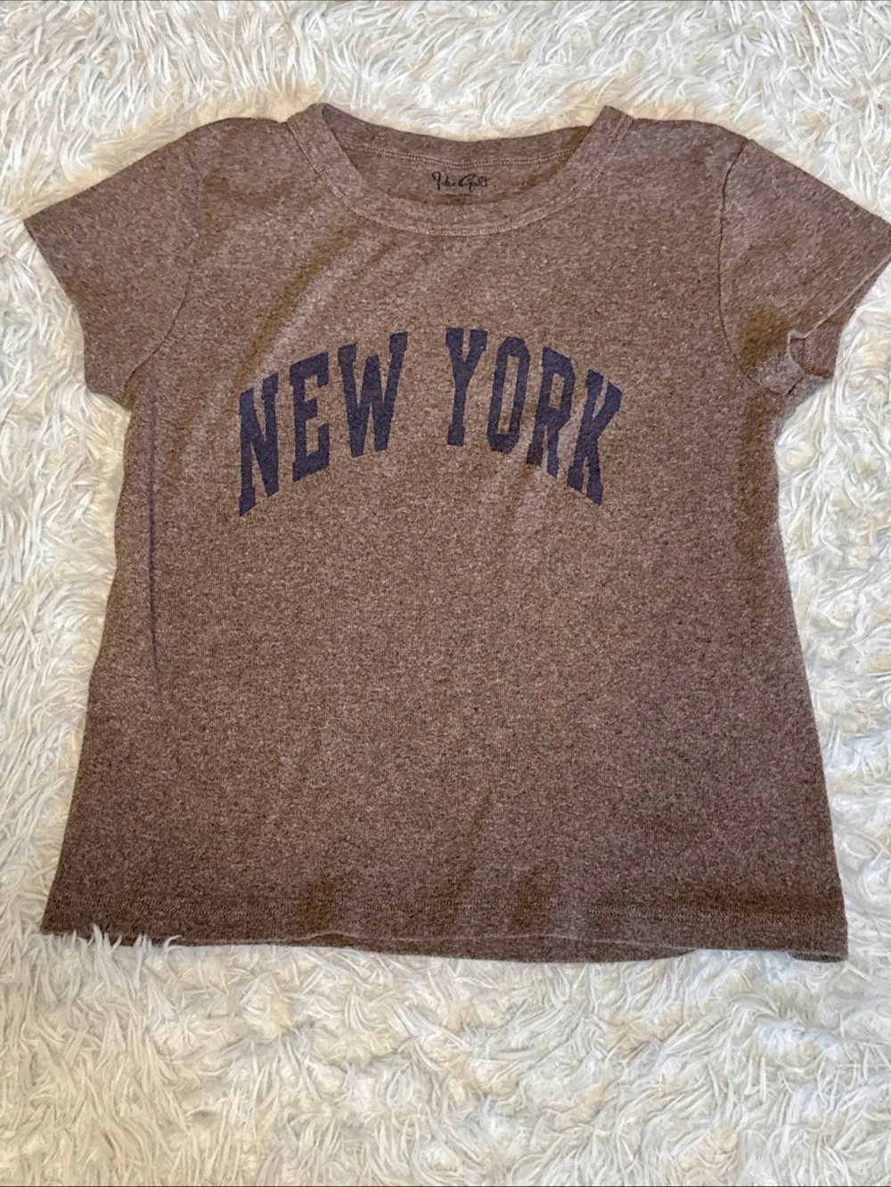 Brandy Melville New York Graphic Tee - Brown Women's Short Sleeve Top one size